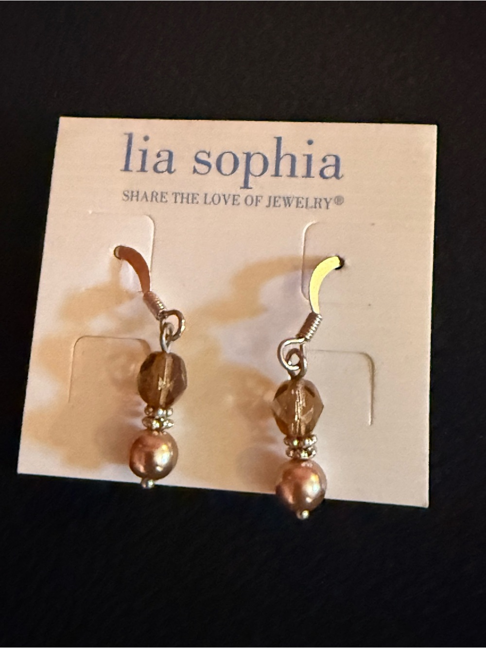 Lia Sophia Bronze Bead Drop Earrings